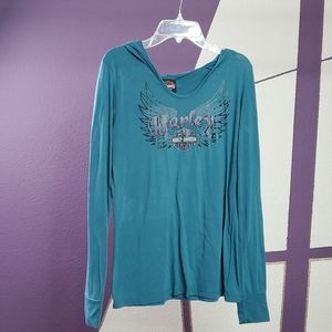 Harley Davidson: Aquamarine Long Sleeve Shirt